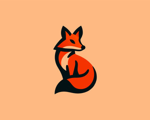 red fox cartoon logo