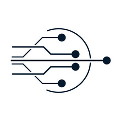 Electronic technologies concept. Vector linear icon isolated on white background.