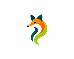 Fototapeta premium red fox cartoon icon