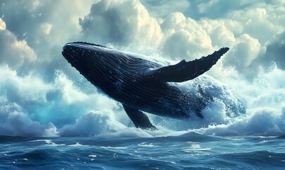 Fototapeta premium _big_whale,generation AI