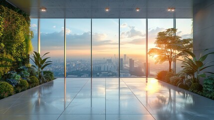 Modern Office with Cityscape View