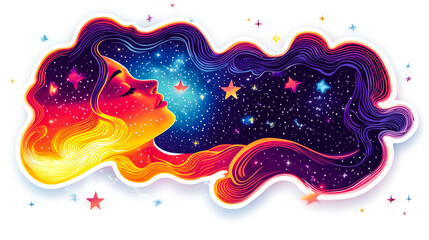 Abstract Landscape with Bright Colorful Waves