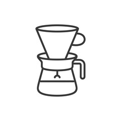 Line Drawing of a Coffee Maker with a Filter