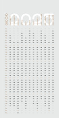 Vertical 2025 Calendar gray pastel color