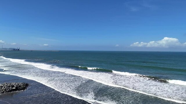 Tegal Kamulyan Cilacap Beach in Cilacap, Central Java, Indonesia
