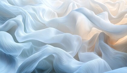 Obraz premium Serene Minimalism: Abstract Swirls on White Canvas