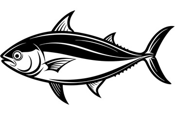 Sea Tuna fish silhouette vector