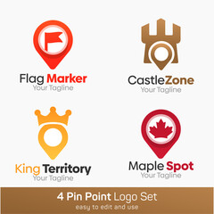 Pin Point Shape Logo Template Set. Good for Business, Agency, Community and Organization