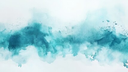 Obraz premium A serene watercolor splash in shades of teal, creating a calming and fluid abstract design.