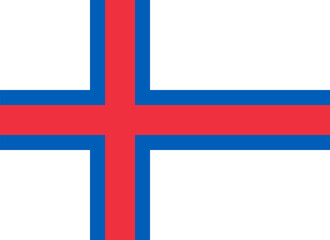 Obraz premium Official national flag of Faroe Islands. Correct proportions and colors. Vector illustration