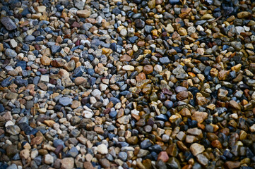 Close-up of the rock on the ground in Fushimi Inari Taisha (Fushimi Inari Shrine) in Kyoto, Japan. Full of stone. Stone pattern. For background.