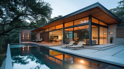 Fototapeta premium The front and interior designs of the residence
