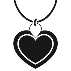 heart shaped locket necklace design icon silhouette vector art illustration