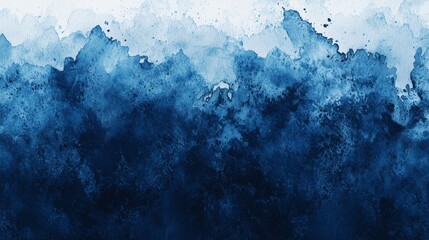 Fototapeta premium A serene watercolor pattern featuring deep blue hues, resembling ocean waves in a tranquil setting.