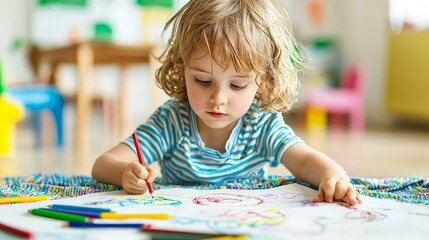 A child expressing their feelings through drawing, using art as a tool for emotion regulation