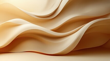 Obraz premium Soft beige wave, subtle warm tones blend seamlessly, minimalist design evokes tranquility and elegance in a modern space
