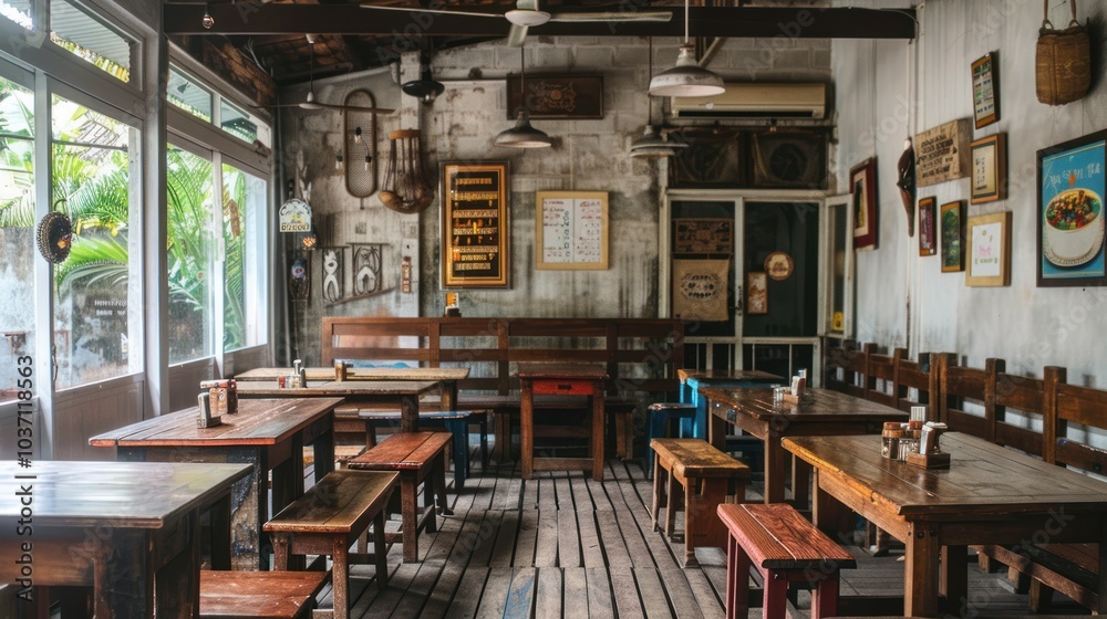 Wall mural Rustic Cafe Interior