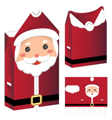 Christmas Box packaging die cut template design. 3d mock-up