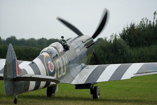 Victory Show, Leicester, Uk, August 2024. The Supermarine Spitfire is a British single-seat fighter aircraft used by the Royal Air Force and other Allied countries