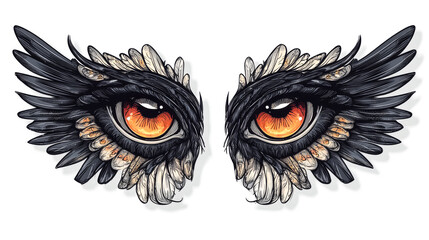 Mysterious Dark Eyes with Feathers Mask