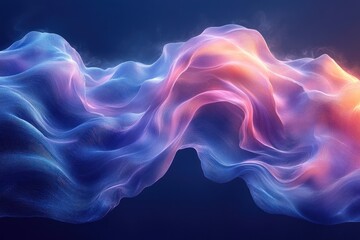 Obraz premium Abstract flowing waves of color in a digital art style.