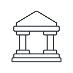 Bank building icon. House of column vector illustration.