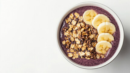Fototapeta premium bowl of muesli with yogurt and fruits