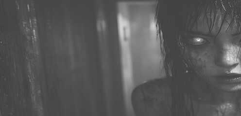 Haunting Portrait of a Mysterious Figure in Shadows