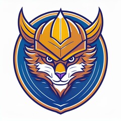 logo, logo sportif tête de chat ou de lynx en dessin plat ia