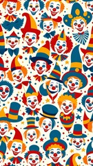 Circus characters seamless pattern design