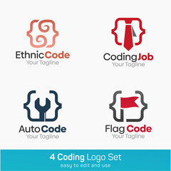 Code Shape Logo Template Set. Good for Business, Agency, Community and Organization