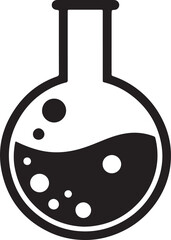 Lab flask icon silhouette vector art illustration