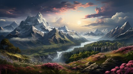 Obraz premium Majestic Mountain Landscape