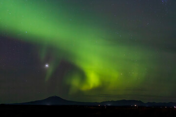 Northern lights over southern Iceland