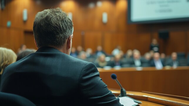 A city council meeting discussing new crime prevention policies, showing the role of local government in reducing crime
