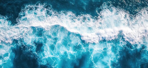 Aerial View of Ocean Waves. AI generated illustration.