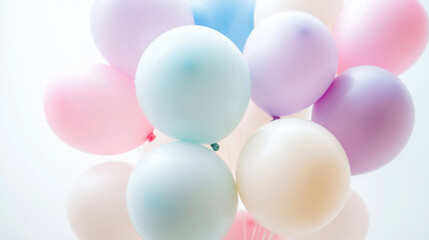 Pastel balloons celebration: soft hues and festive atmosphere