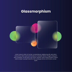 Glassmorph transparent blank Login and Sign in Form concept vector illustration 