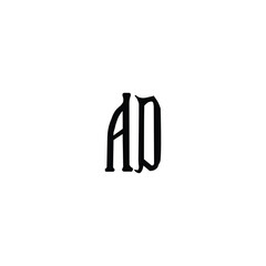 AD monogram logo design letter text name symbol monochrome logotype alphabet character simple logo
