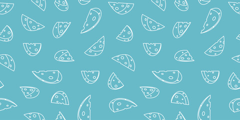 Cheese pattern background. Seamless pattern of cheese doodle illustration background. Cheese doodle pattern background. Seamless Pattern of a Cheese. 