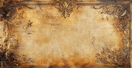 Fototapeta premium Ancient Parchment Texture. AI generated illustration.