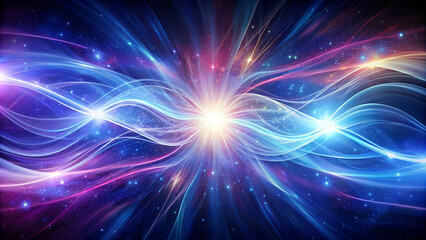 Naklejka premium Vibrant energy waves representing meditation in a cosmic environment 