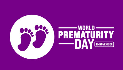 World Prematurity Day background or banner design template is observed every year in November. Holiday concept. Template for card, poster, placard, template.