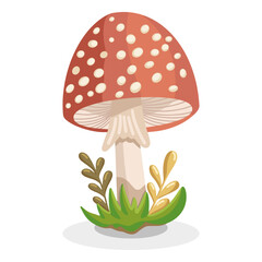 Vector illustration of a wild mushroom. Perfect for nature-themed designs and culinary projects or medecine