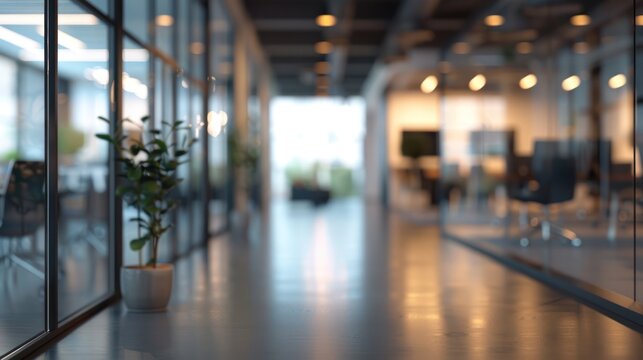 walk way blur modern office background corridor