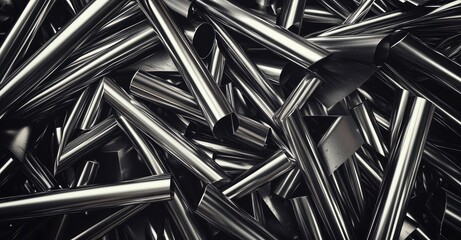 Assorted Stainless Steel Tubes. AI generated illustration.
