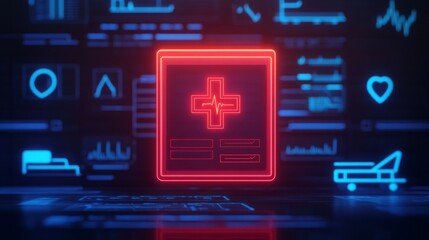 Sleek visual representation of insurance forms highlighting OPD, IPD, and Accident coverage, surrounded by healthcare icons such as stethoscopes, hospital beds, and accident symbols, symbolizing the c