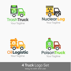 Truck Shape Logo Template Set. Good for Business, Agency, Community and Organization