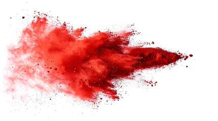 Freeze motion of red powder exploding, isolated on white background ,Abstract design of red dust cloud ,Particles explosion screen saver, wallpaper

