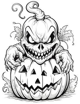 recommend clip art: Spooky Halloween Pumpkin Monster